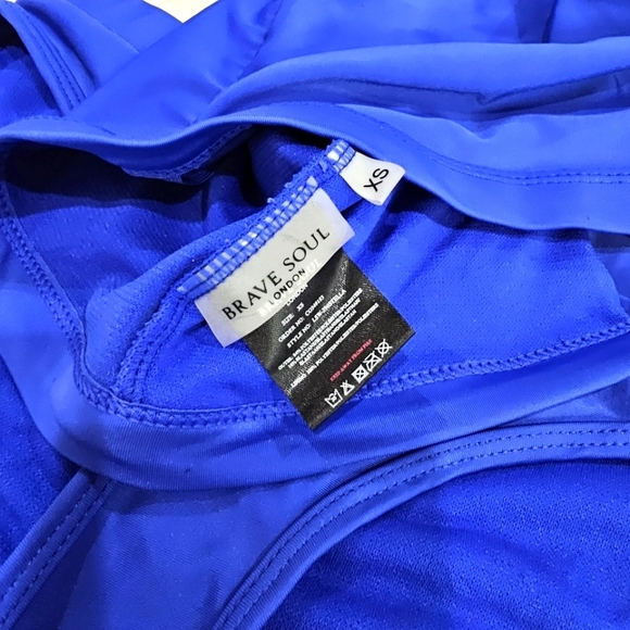 Brave Soul x Nasty Gal Bikini Set – Cobalt Blue Cut-Out High Neck Top, Racerback - Picture 11 of 16